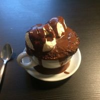 Hot chocolate pudding at Grassroots Health in Edinburgh