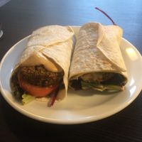 Falafel wrap  at Grassroots Health in Edinburgh
