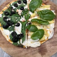 Before (I designed this pizza, don’t blame them for the toppings) at La Matatena Pizzeria in Oaxaca