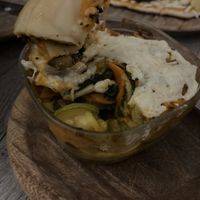 Not the best picture for not the best vegan lasagna.   at La Matatena Pizzeria in Oaxaca