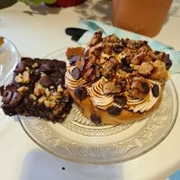 Brownie + donut at Alice in Wonder Pie in Santiago De Compostela