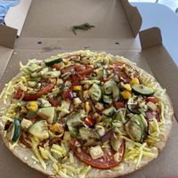 Pizza mit Tofu und veganem Schmelz at Stuckwerk in Wetzlar