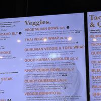 Vegetarian menu   at Guru's in Provo