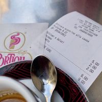 table at Milano Caffe in Rome