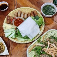 Spring rolls, rice and dumplins at Ans Vegetarian Cuisine  in Da Nang