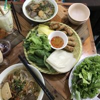 Delicious Bun Hue, Hu Tieu and fried spring rolls at Ans Vegetarian Cuisine  in Da Nang