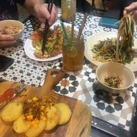 Pad Thai, papaya salad and corn cakes at Ans Vegetarian Cuisine  in Da Nang