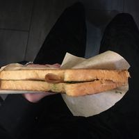 Veganuary toast w fake mortadella at Capatoast in Padua