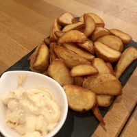 Patatas gajo (note, chipotle is actually chipotle mayo) at DF Bar - Larra in Madrid