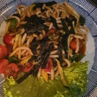 Udon mit Tomaten und Zucchini at Shanghai Tan in Vienna