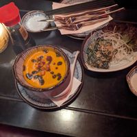 Kürbiscremesuppe & Babyspinat in Sesampaste at Shanghai Tan in Vienna