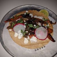 seared carrot and tofu chorizo taco at Trejo's Cantina in Hollywood