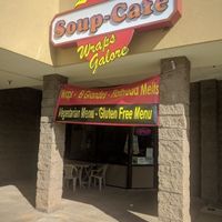 The cafe is located in the corner of a strip mall, near the Walmart. at Linda's Soup Cafe in Yreka