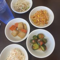 The vegan sides they bring out!! These are the only vegan ones   at Hi Tofu in Temecula