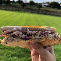 Tofurkey Rachel sandwich - one of the tastiest I’ve ever had!!  at Ten Forward Cafe in Ithaca