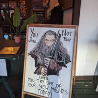 Gandolf laying down the law at Hobbit Cafe in Houston