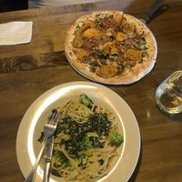 Linguine vegano; sweet potato truffle pizzaa  at Tony and Nick's Italian Kitchen in Ellenville