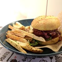Beet burger at Marta's Veggie Fusion in Split