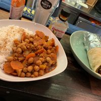 A veggie curry and a falafel wrap, both absolutely delicious at Marta's Veggie Fusion in Split