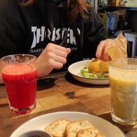 The dip breakfast and smoothies at Marta's Veggie Fusion in Split