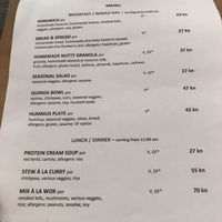 Menu - May 2019 at Marta's Veggie Fusion in Split