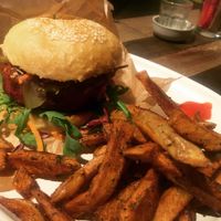 Beetroot burger  at Marta's Veggie Fusion in Split