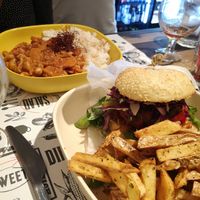 Beetroot burger and Stew curry at Marta's Veggie Fusion in Split