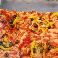 A vegan pinsa at Pinsa & Co in The Hague