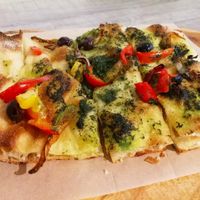 a vegan pinsa at Pinsa & Co in The Hague