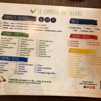 build your own salad sheet at Vert Midi in Marrakech