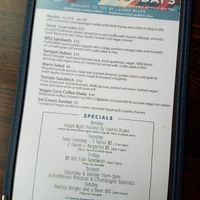 Vegan Monday menu at Hadley's in Columbus