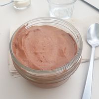 Chocolate mousse at Totum Cantine Bio in Nantes