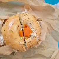 Vegan Lox bagel at Orchard Grocer in New York City
