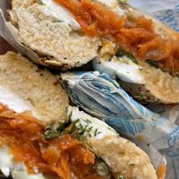 The Edith (carrot lox were way too sweet)  at Orchard Grocer in New York City