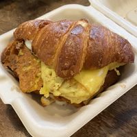 Breakfast sandwich on croissant   at Orchard Grocer in New York City