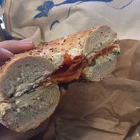 Vegan lox bagel sandwich.  at Orchard Grocer in New York City