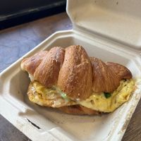 croissant breakfast sandwich   at Orchard Grocer in New York City