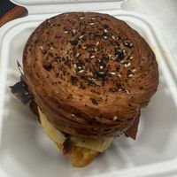 Miles on croissant   at Orchard Grocer in New York City