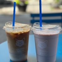 ice coffee and strawberry shake at Orchard Grocer in New York City