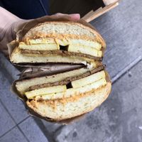 Breakfast sammy at Orchard Grocer in New York City