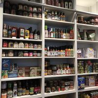 Shelves of merch  at Orchard Grocer in New York City