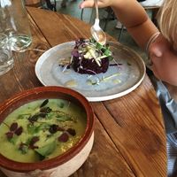 Soup and beetroot tartar at Mineral in Malmo
