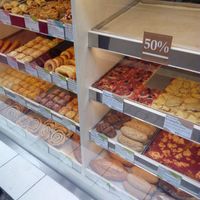 A beautiful display of vegan goods in Budapest. at Fill Good in Budapest