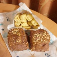 Beetroot-walnut-pogácsa at Fill Good in Budapest