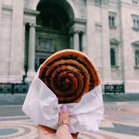 Apricot cinnamon roll at Fill Good in Budapest