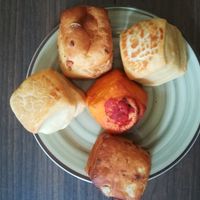 Various "pogácsa" at Fill Good in Budapest