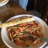 Linguini pasta with tomatoes and capers (sorry I forgot the name of the dish) this was a child’s portion. Very tasty.  at Aysgarth Falls Hotel Pub in Aysgarth