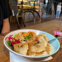 Dumplings with peanut noodles at Cakeboy Donuts - Pop-up in Bowden