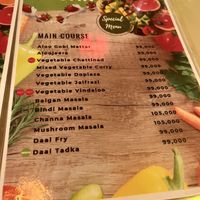 Vegan mains menu   at Baba's Kitchen in Hoi An