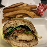 Vegan Fish Po Boy Sandwich. There were 2 pieces. I ate one before the picture was taken. 🙂  at Sankofa Kitchen in Dallas